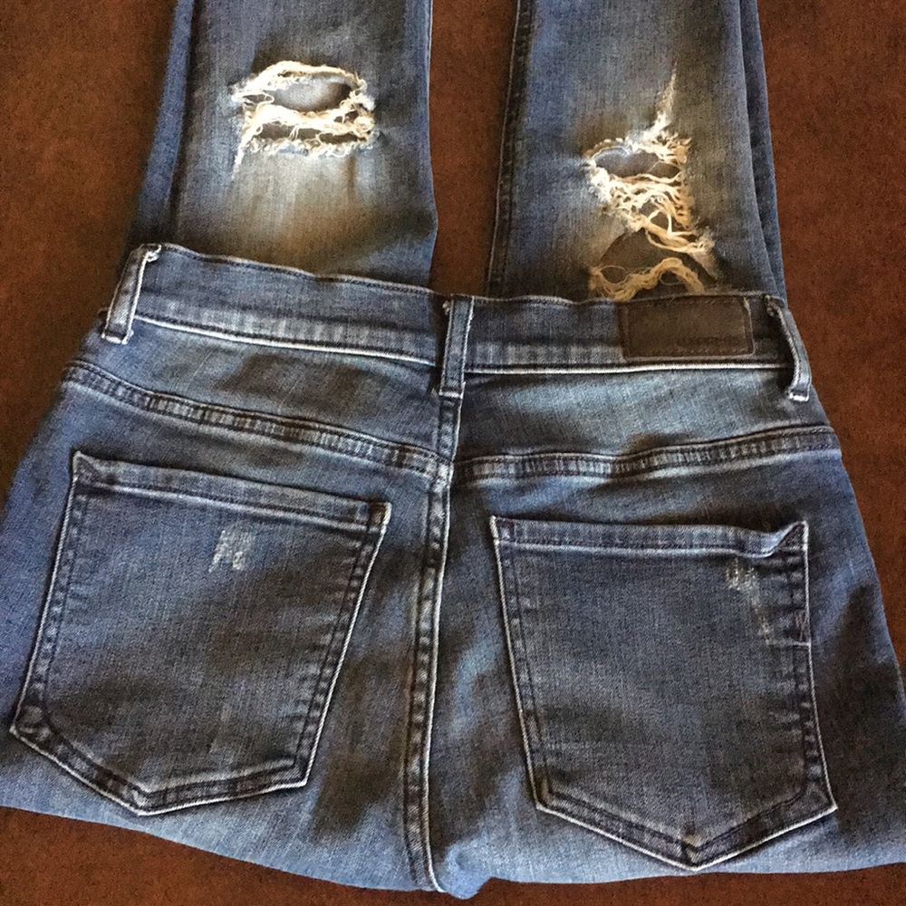 Express Ripped Ankle High Rise Jeans